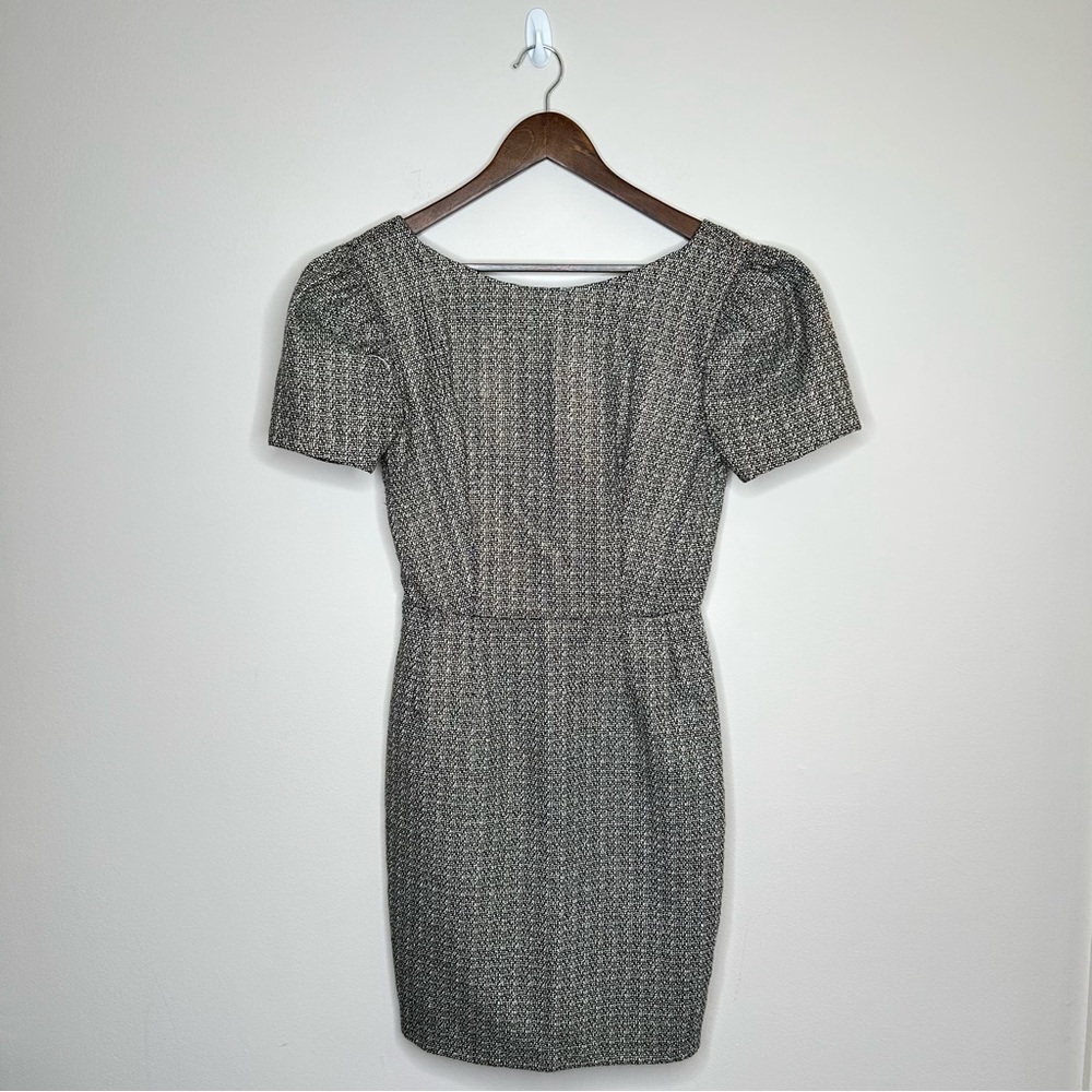 Retro 70's Caitlin Power Knee Length Custom Dress Pleated Textured Size 6